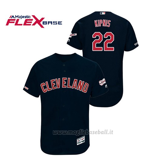 Maglia Baseball Uomo Cleveland Indians Jason Kipnis 150th Aniversario Patch 2019 All Star Game Flex Base Blu
